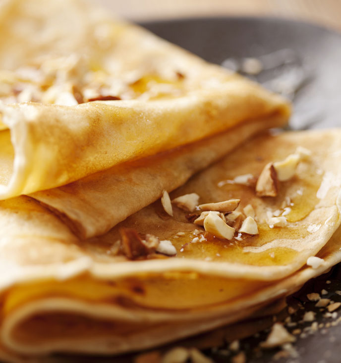 Crespelle rustiche (Country crepes) with Nonno Nanni Robiola and honey