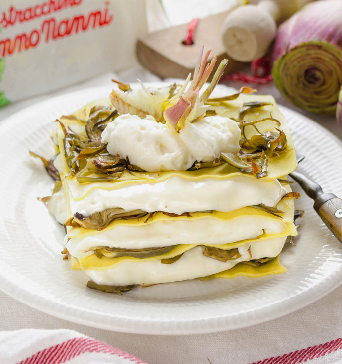 Lasagnes aux artichauts et au Stracchino Nonno Nanni