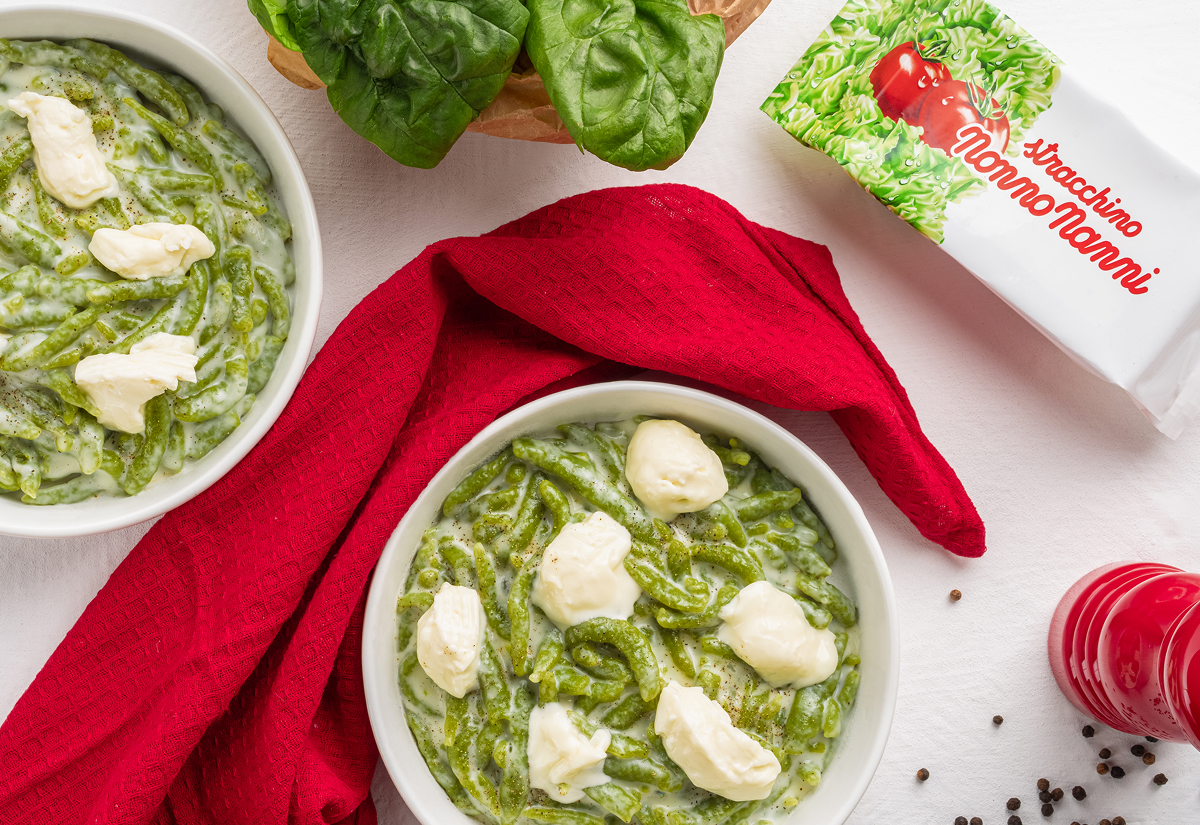Spatzle agli spinaci con crema di Stracchino Nonno Nanni