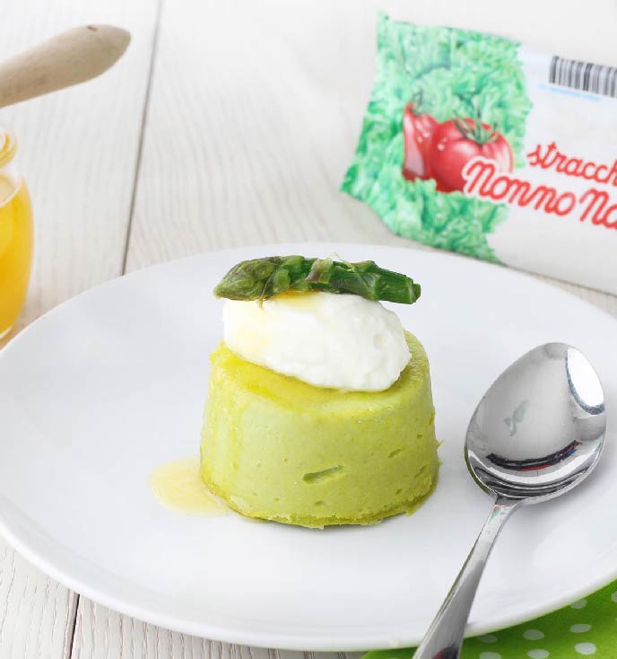 Sformatino asparagi con quenelle di Stracchino Nonno Nanni