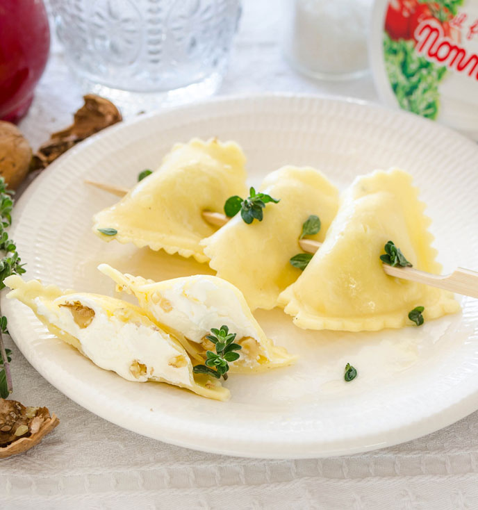 Brochettes de Raviolis au Fresco Spalmabile Nonno Nanni